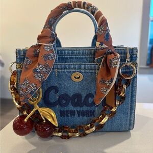 Coach mini 20 denim tote new with tags